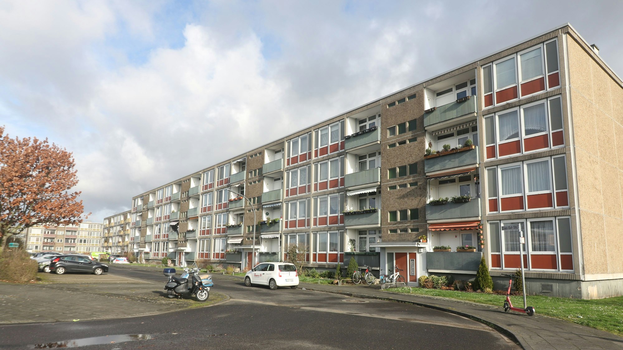 Blick auf eine Wohnsiedlung in Köln-Stammheim.