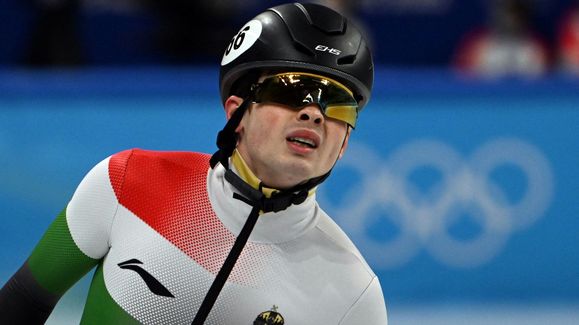 John-Henry Krueger nach seinem Olympia-Auftritt im Shorttrack über 1000 Meter für Ungarn.