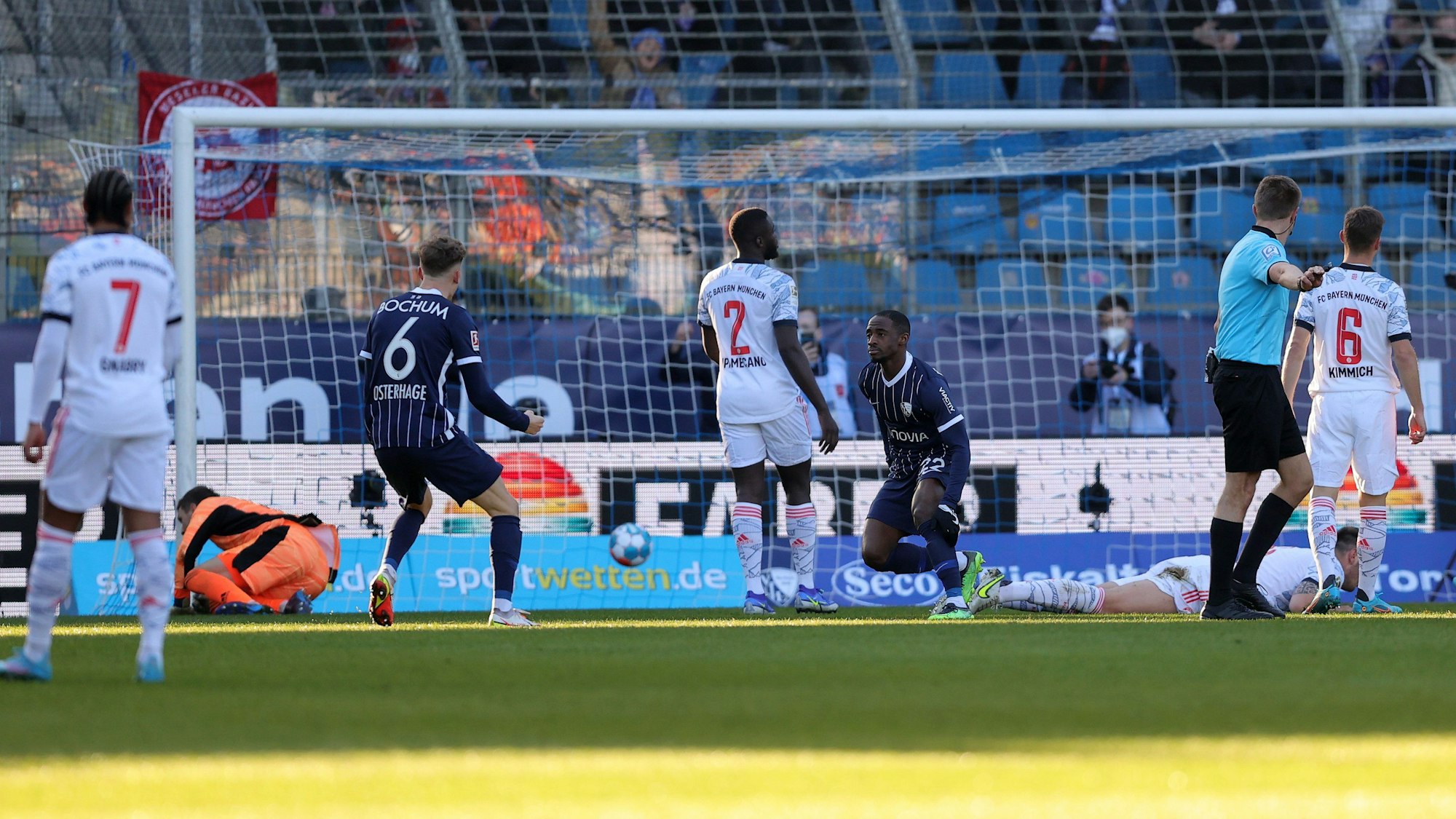 Der VfL Bochum jubelt über ein Tor gegen Bayern München in der Bundesliga