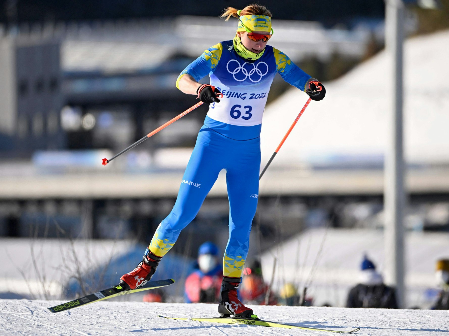 Die Ukrainerin Valentyna Kaminska am 8. Februar 2022 beim Qualifikationsrennen im Langlauf-Sprint in Peking.