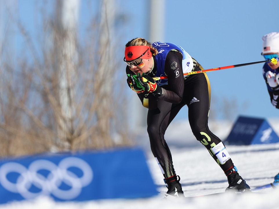 Victoria Carl am 16. Februar 2022 im letzten Staffelfinale der Frauen.