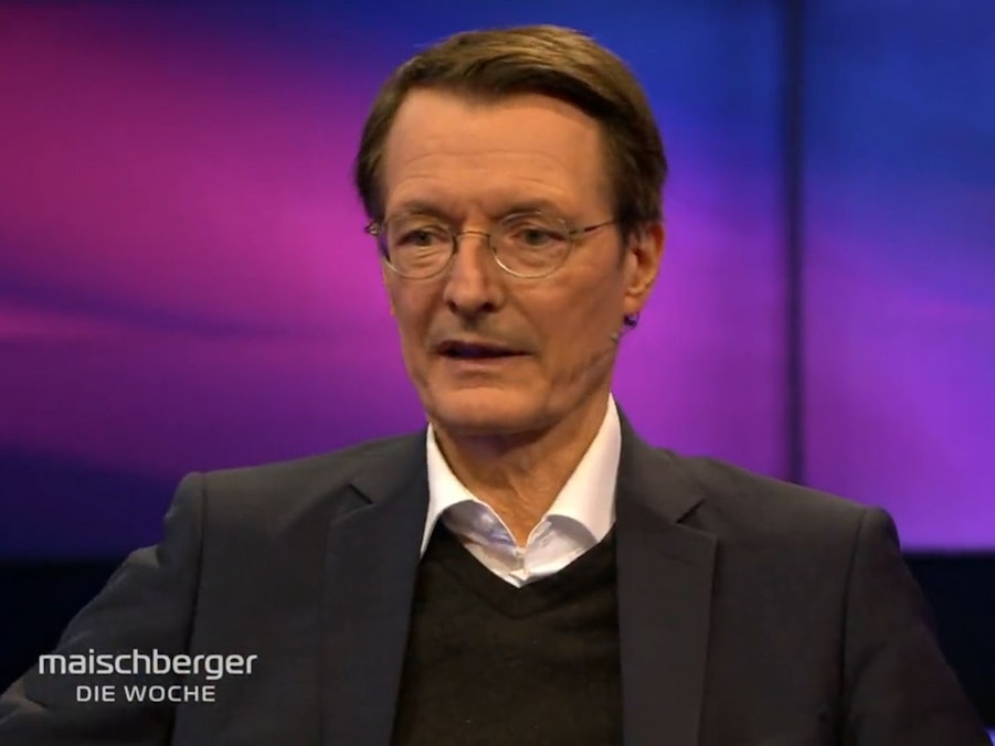 Gesundheitsminister Karl Lauterbach auf einem Foto vom 16. Februar 2022 aus der ARD-Talkshow „maischberger. die Woche“.