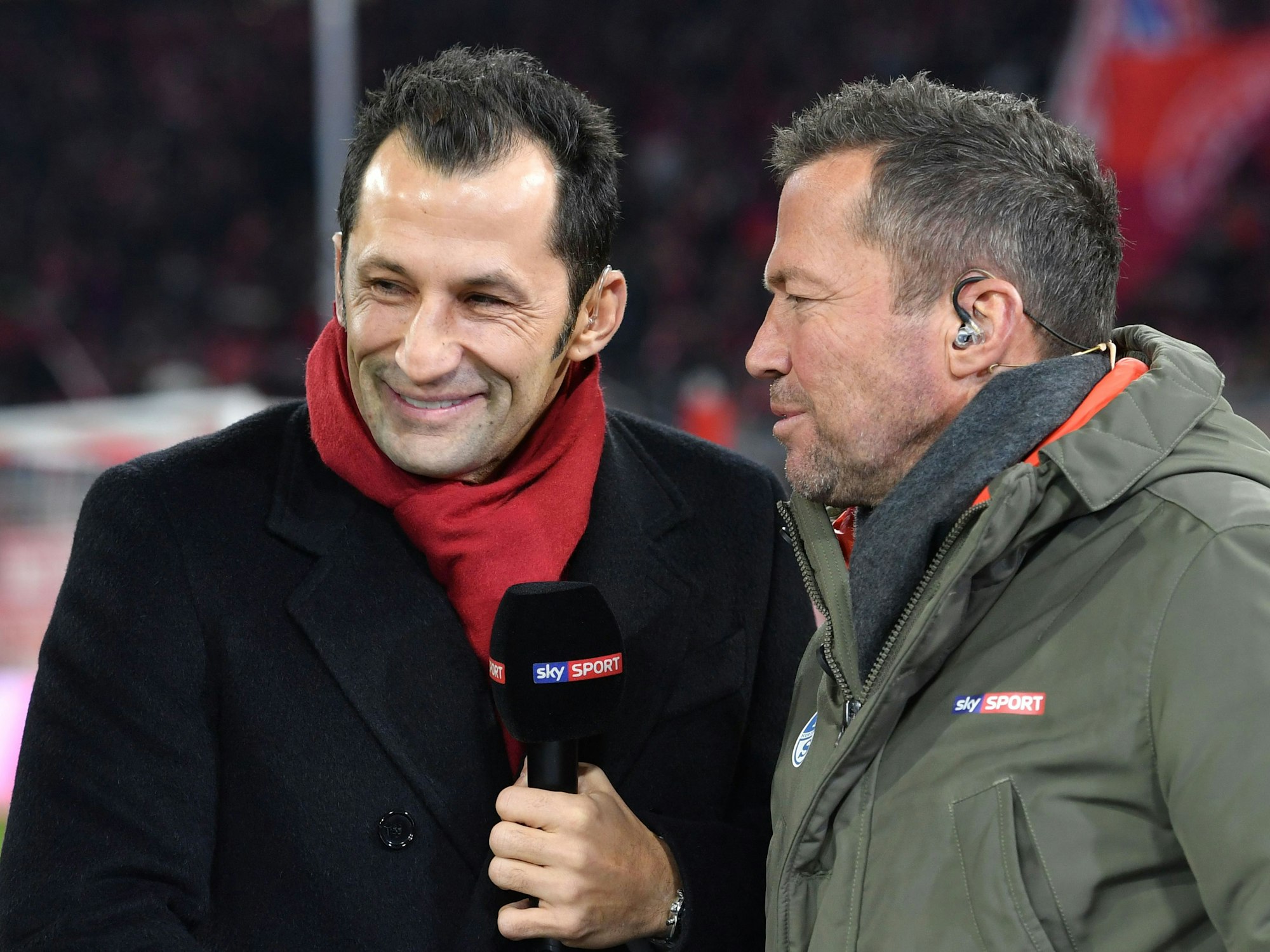 Hasan Salihamidzic und Lothar Matthäus am Sky-Mikro.