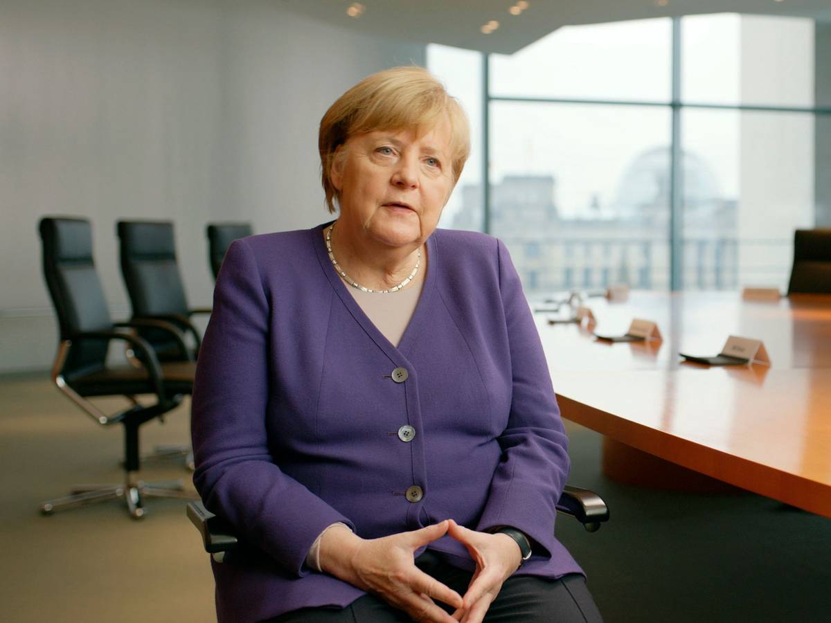 Szene aus der neuen Doku „Angela Merkel – Im Lauf der Zeit“ von Torsten Körner, die ab 20. Februar in den Mediatheken zu sehen ist.