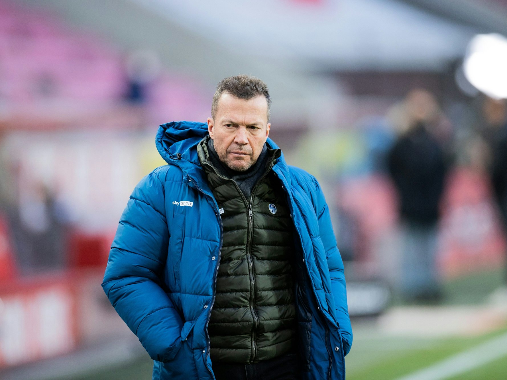 Lothar Matthäus, Sky-TV-Experte, vor dem Spiel in Köln.