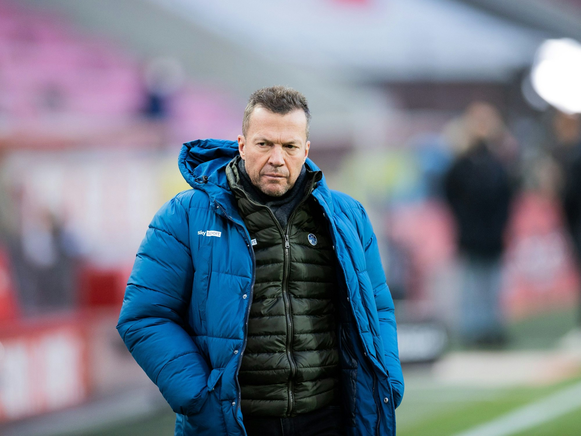 Lothar Matthäus, Sky-TV-Experte, vor dem Spiel in Köln.