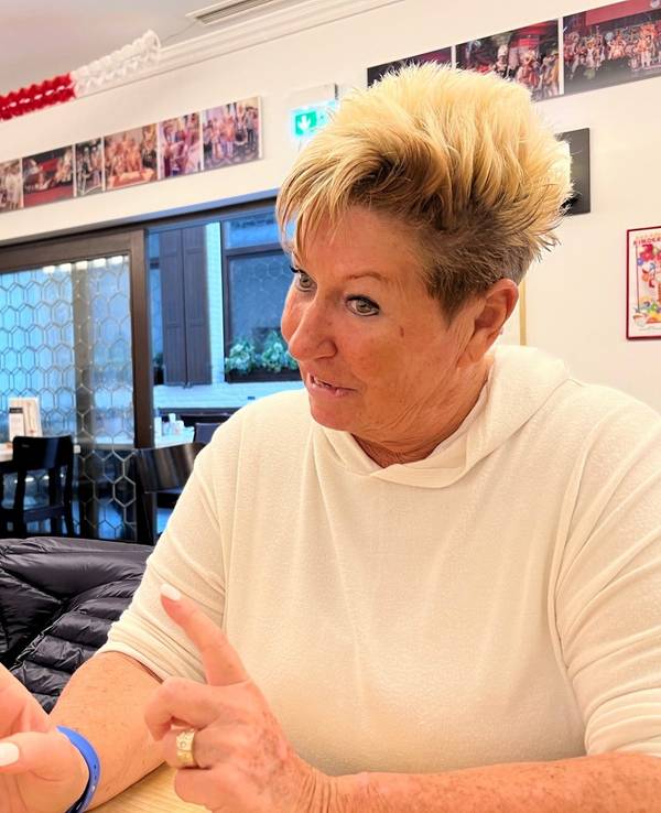 Marita Köllner beim Interview im Brauhaus Sion.