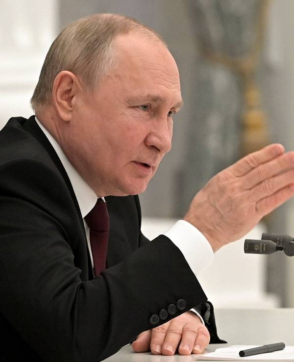 Wladimir Putin, Präsident von Russland, spricht während einer Sitzung des Sicherheitsrates im Kreml.