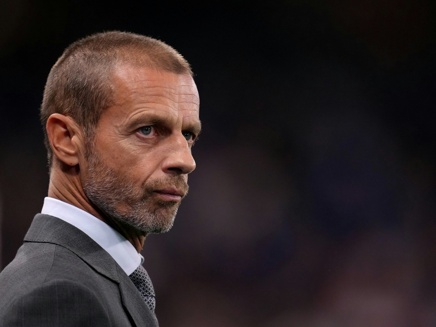 UEFA-Präsident Aleksander Ceferin während des Fußballspiels der UEFA Champions League Gruppe H zwischen Chelsea und Zenit St. Petersburg an der Stamford Bridge.