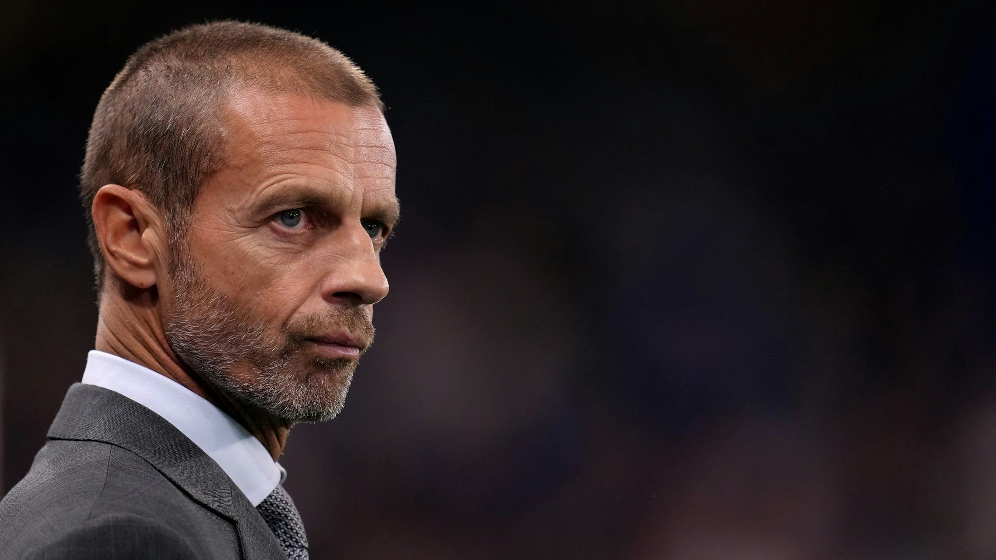 UEFA-Präsident Aleksander Ceferin während des Fußballspiels FC Chelsea gegen Zenit St. Petersburg an der Stamford Bridge