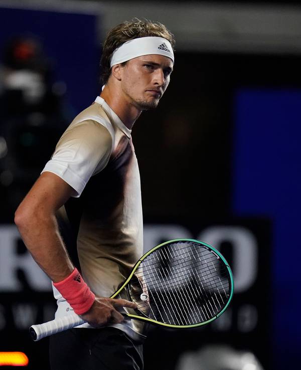 Alexander Zverev am 22. Februar 2022 bei seinem Tennis-Spiel gegen Jenson Brooksby in Acapulco.