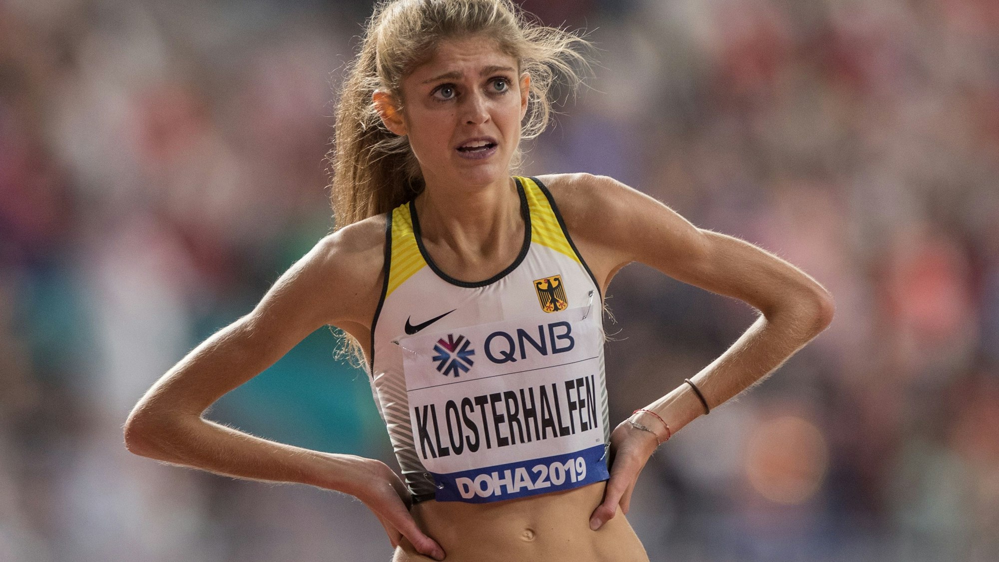 Konstanze Klosterhalfen ist böse gestürzt: Deutschlands beste Läuferin muss jetzt auf WM 2022 verzichten. Unser Archivbild wurde Ende 2019 gemacht.
