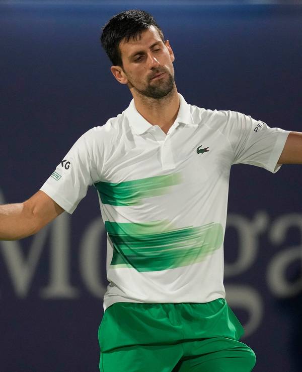 Novak Djokovic verlor sein Spiel gegen Jiri Vesely am 24. Februar 2022 beim ATP-Turnier in Dubai.