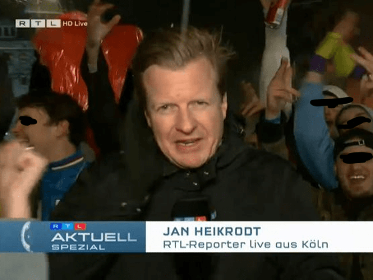 Screenshot von einer RTL Aktuell Live-Schalte am Donnerstagabend (24. Februar) in Köln.