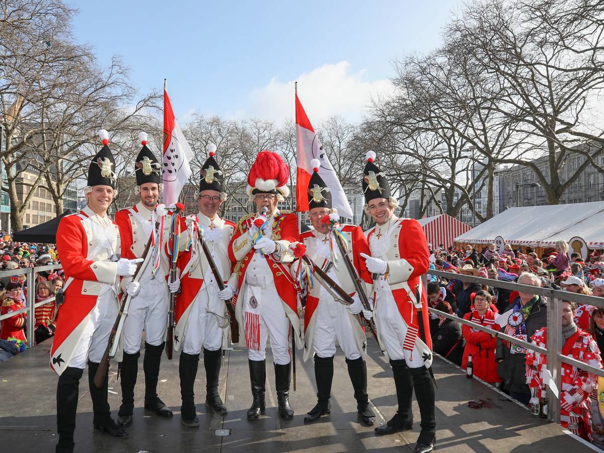 Biwak der Roten Funken am Neumarkt am 26. Februar 2022.