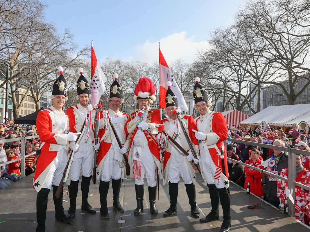 Biwak der Roten Funken am Neumarkt am 26. Februar 2022.