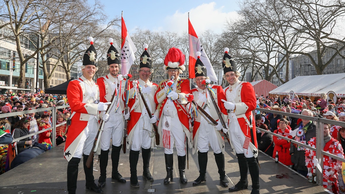 Biwak der Roten Funken am Neumarkt am 26. Februar 2022.