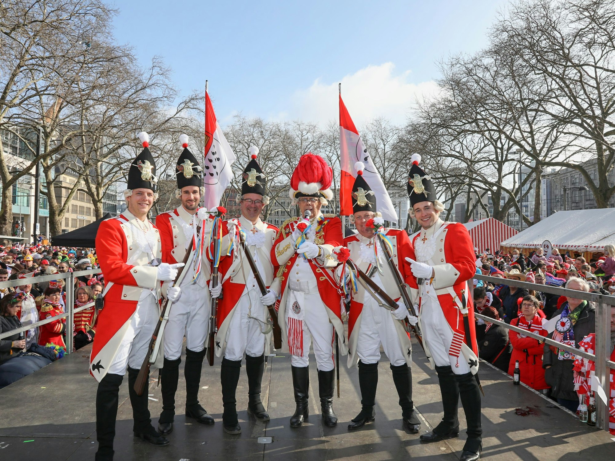 Biwak der Roten Funken am Neumarkt am 26. Februar 2022.