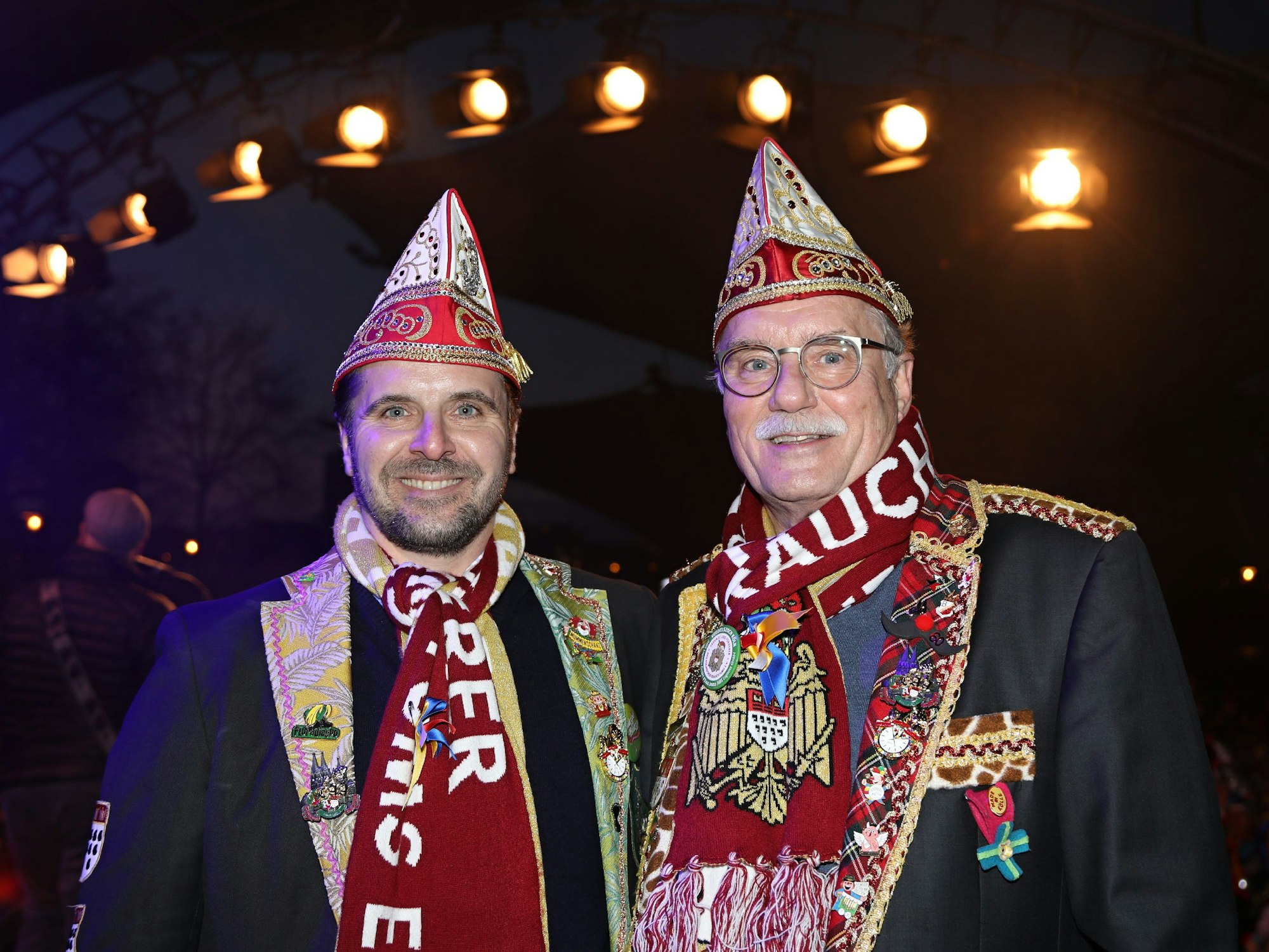 Benedikt und sein Vater Bernhard Conin beim Sternmarsch im Tanzbrunnen.