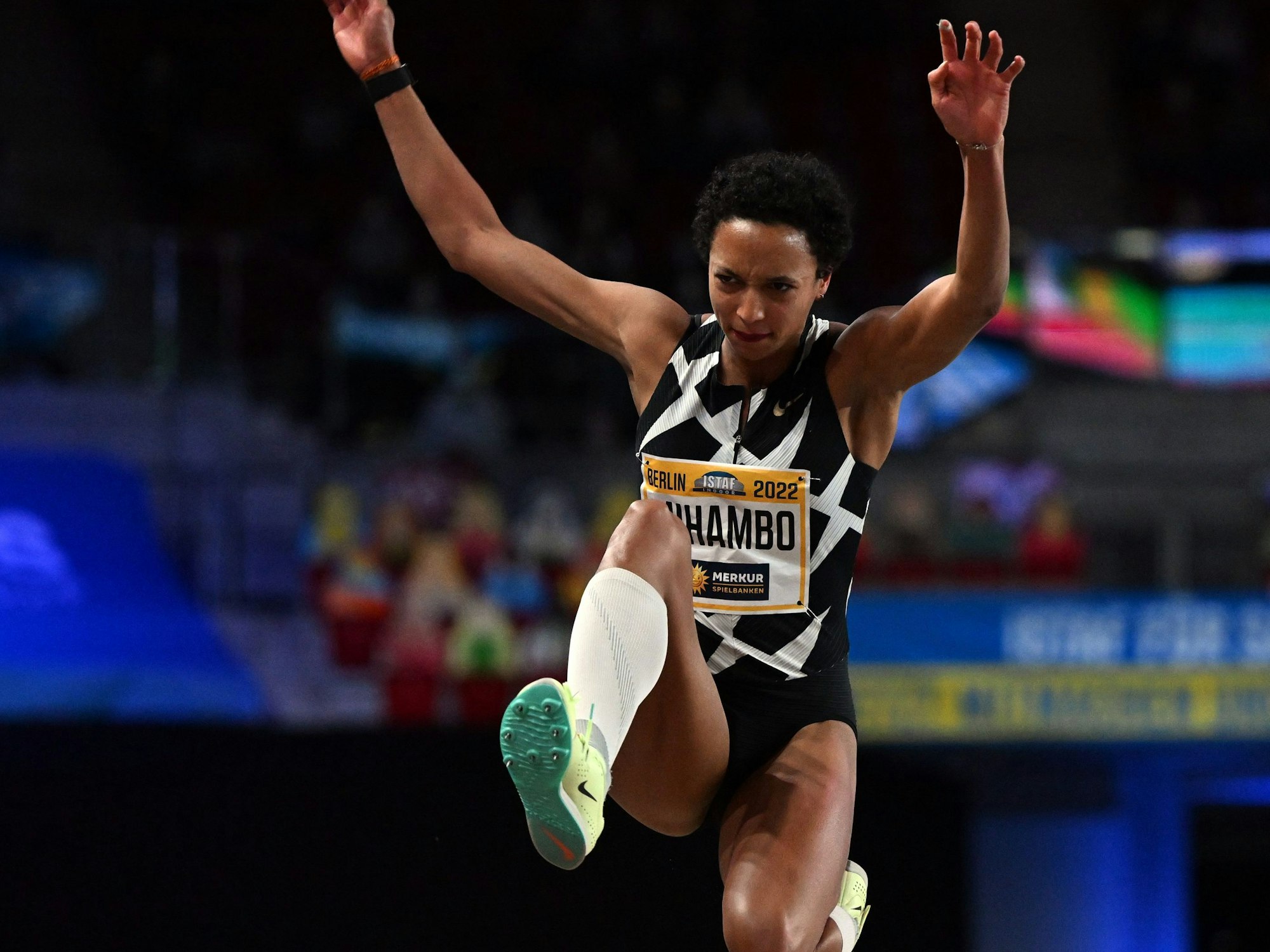 Malaika Mihambo in Aktion.