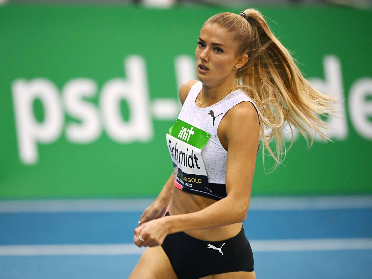 Alica Schmidt über 400 Meter in Aktion.