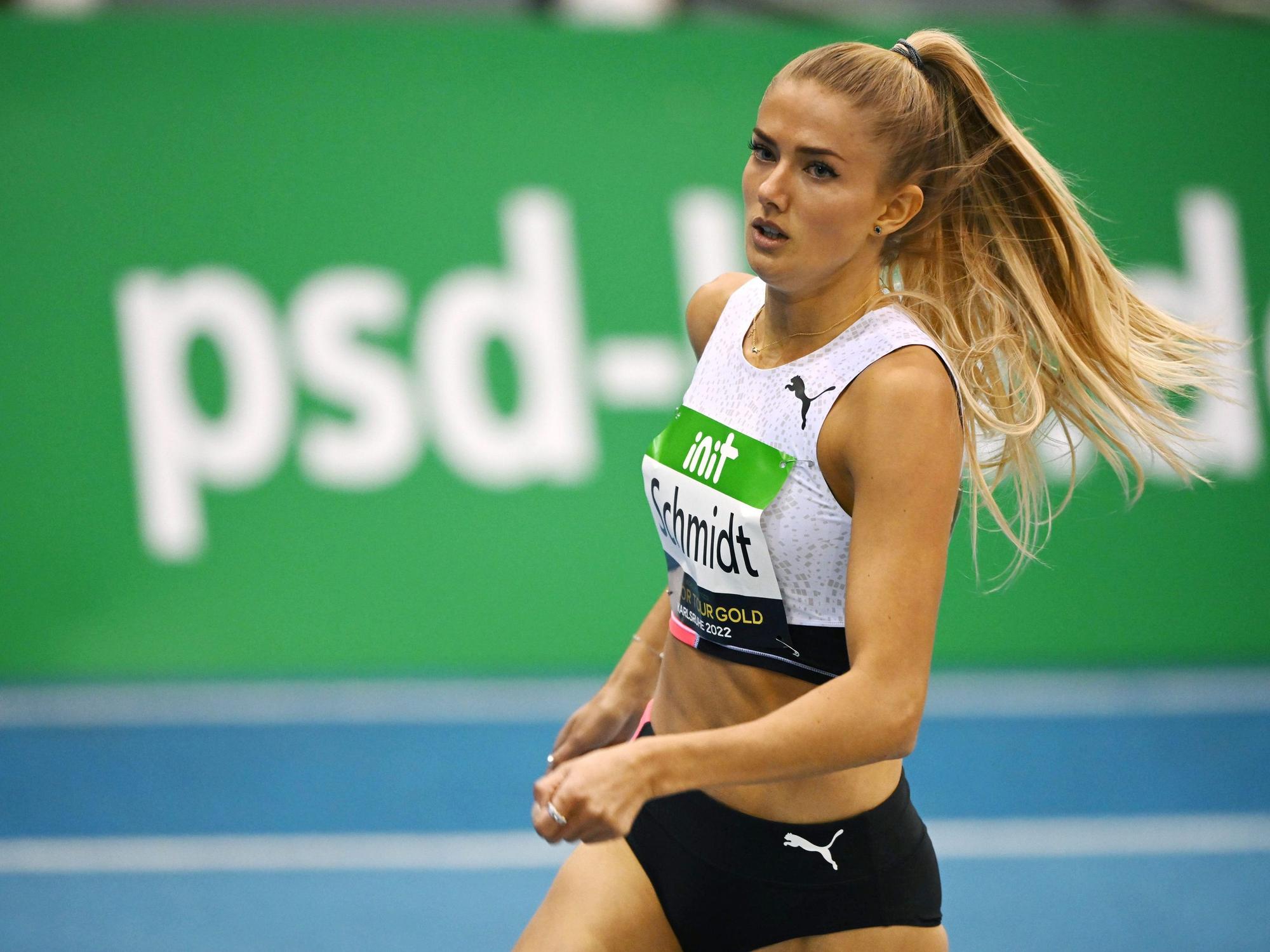 Alica Schmidt über 400 Meter in Aktion.