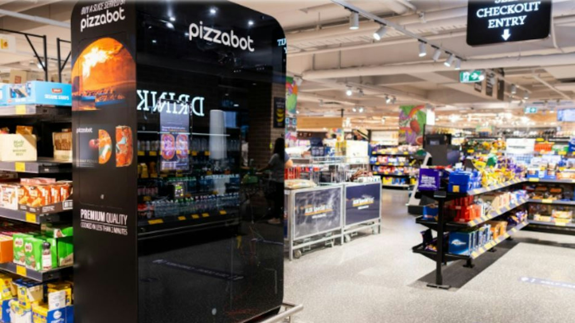 So sieht der Pizzaroboter aus. Vorerst wurde der Automat nur in einer Filiale in Australien getestet. Wohl ein einmaliges Projekt.