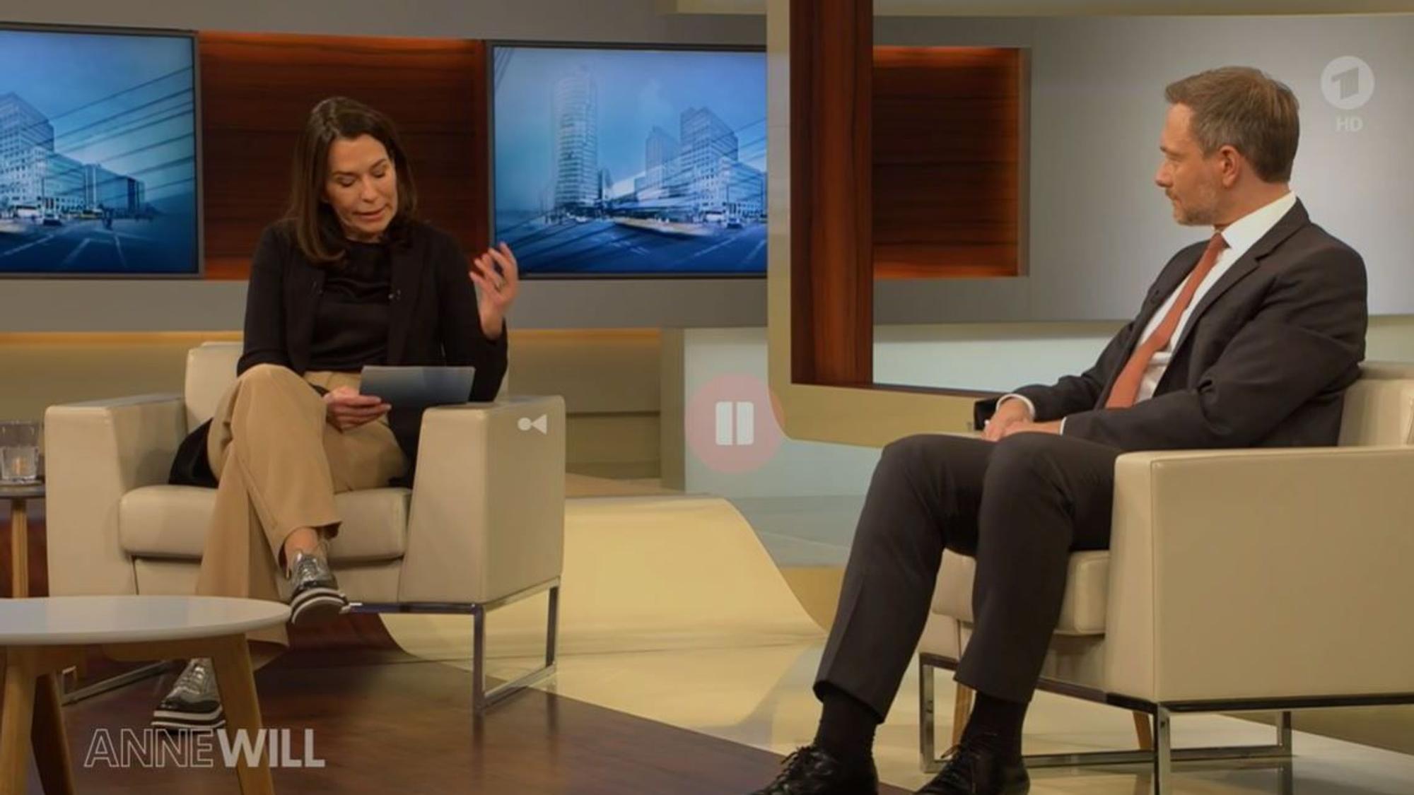 Christian Lindner (FDP) war am Sonntag, 27. Februar 2022, bei Anne Will zu Gast.