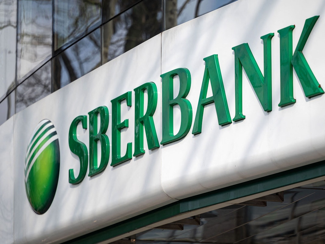 Die Sberbank-Filiale in Ljubljana.