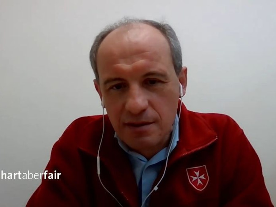 Der Teamleiter der Malteser Hilfsorganisation in der Ukraine, Pavlo Titko, berichtete von der dramatischen Lage vor Ort.