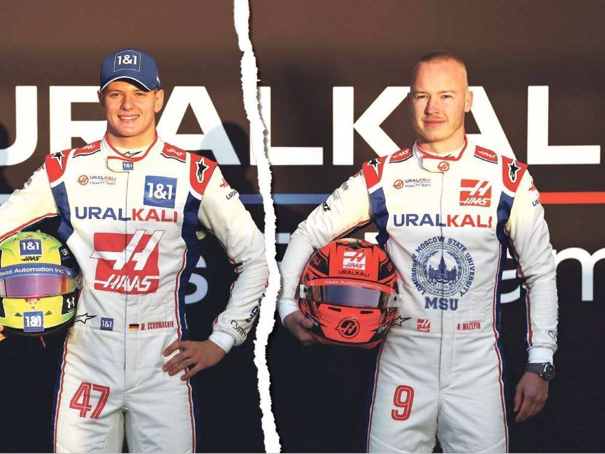 Mick Schumacher und Nikita Mazepin stehen nebeneinander.