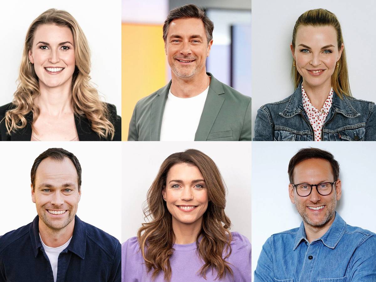 Das neue RTL-Moderationsteam rund um Daniela Will, Marco Schreyl, Annika Lau, Daniel Fischer, Annett Möller und Simon Beeck.