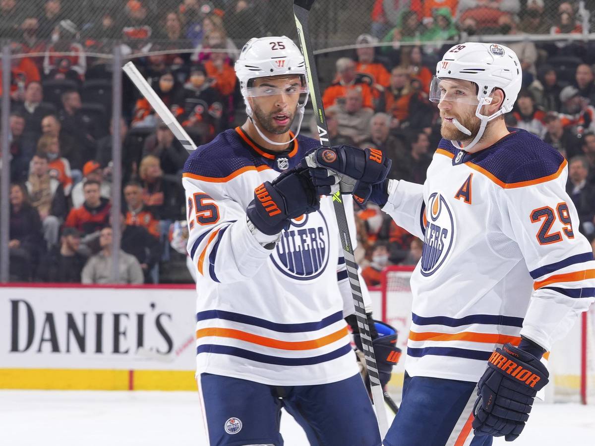 Leon Draisaitl nach einem Tor gegen die Philadelphia Flyers.
