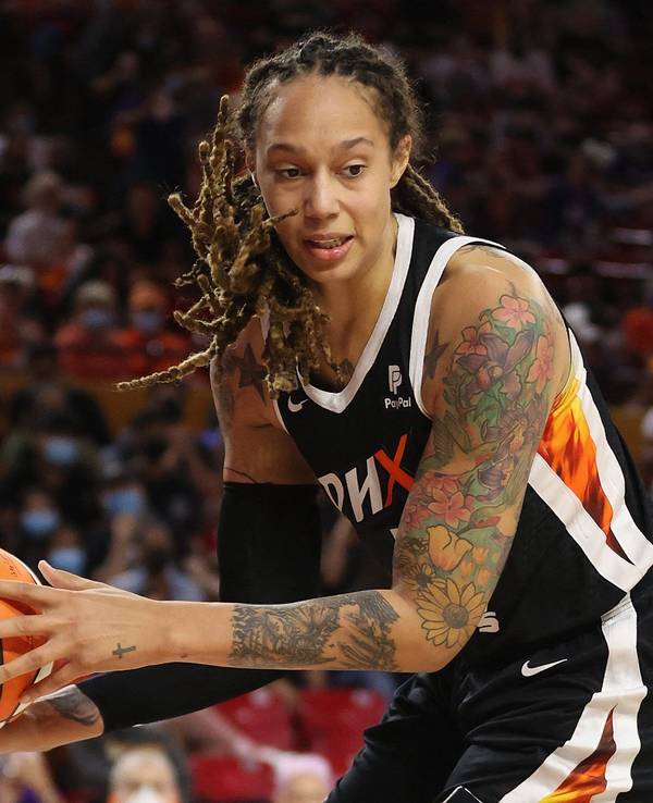 Die zweifache Olympiasiegerin Brittney Griner bei einem Spiel der WNBA.