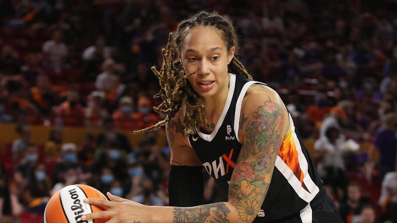 Die zweifache Olympiasiegerin Brittney Griner bei einem Spiel der WNBA.