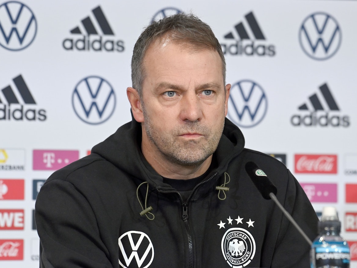 Pressekonferenz nach dem Abschlusstraining zum Spiel Armenien - Deutschland mit Trainer Hansi Flick.
