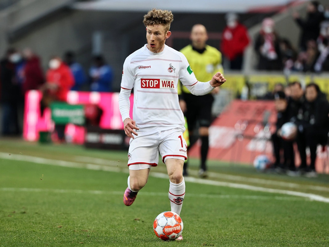 1.FC Köln vs. TSG 1899 Hoffenheim, 25. Spieltag, 06.03.2022, 17.30 Uhr, Florian Kainz 1. FC Köln, Bild: *** Sport 1 FC Köln vs TSG 1899 Hoffenheim, 25 matchday, 06 03 2022, 17 30 clock, Florian Kainz 1 FC Köln , image.