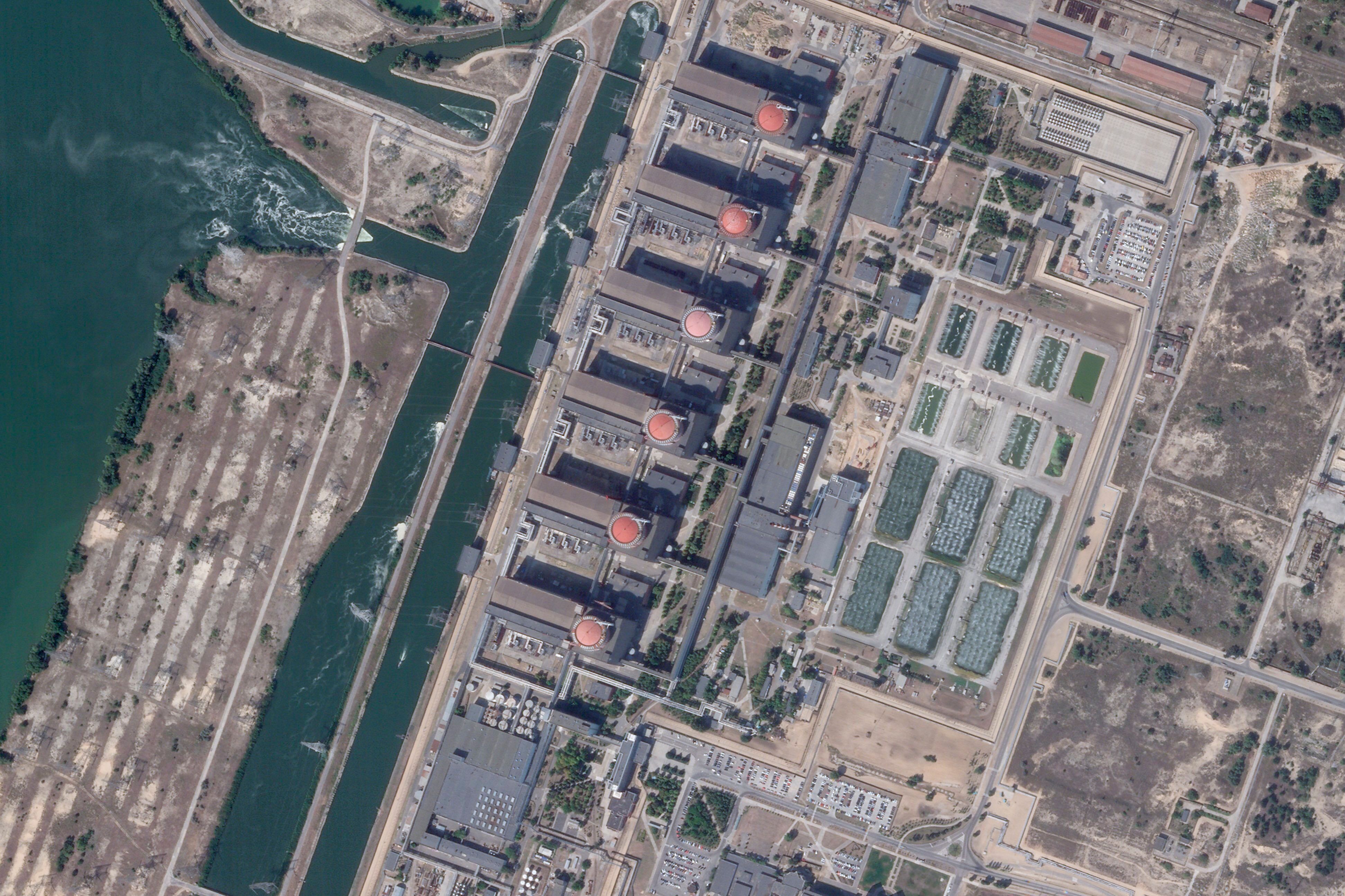 Auf diesem Satellitenfoto von Planet Labs PBC ist das Kernkraftwerk Saporischschja in Enerhodar, Ukraine, am 2. September 2019 zu sehen.