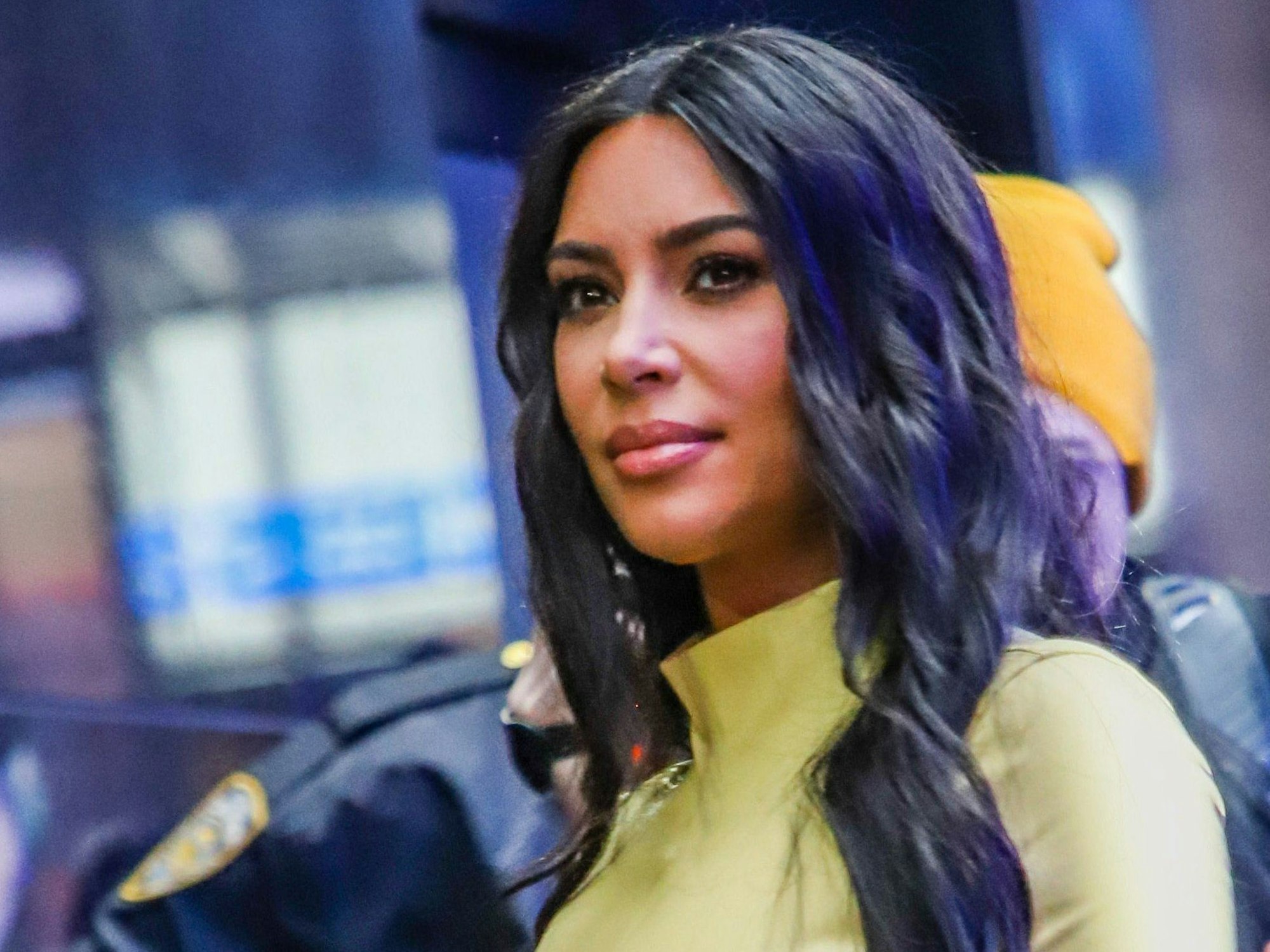 Reality-Star Kim Kardashian West verlässt auf dem Times Square das Studio nach der Aufzeichnung der "Good Morning America"-Show.