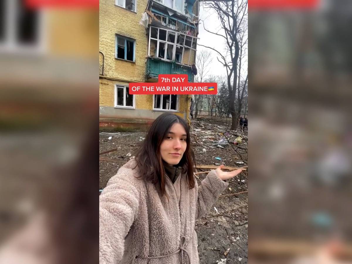 Valeria, besser bekannt unter ihrem TikTok-Namen „Valerisssh“ zeigt auf der Plattform ihren Alltag während des Ukraine-Kriegs.
