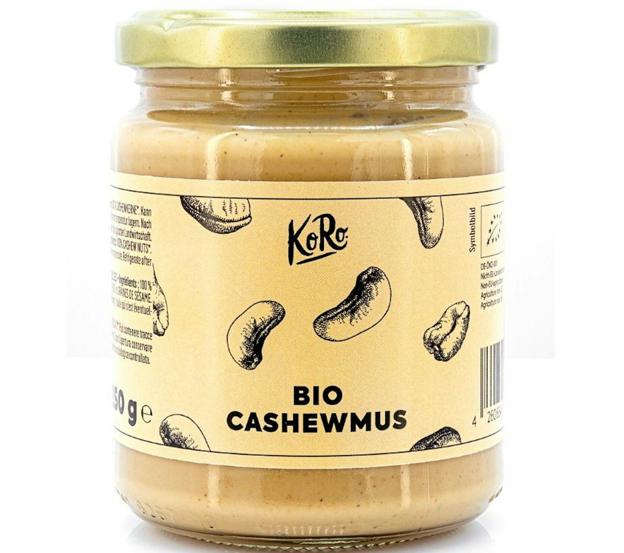 Die KoRo Handels GmbH informiert über den Rückruf von KoRo Bio Cashewmus mit dem MHD 331. Oktober 2023.