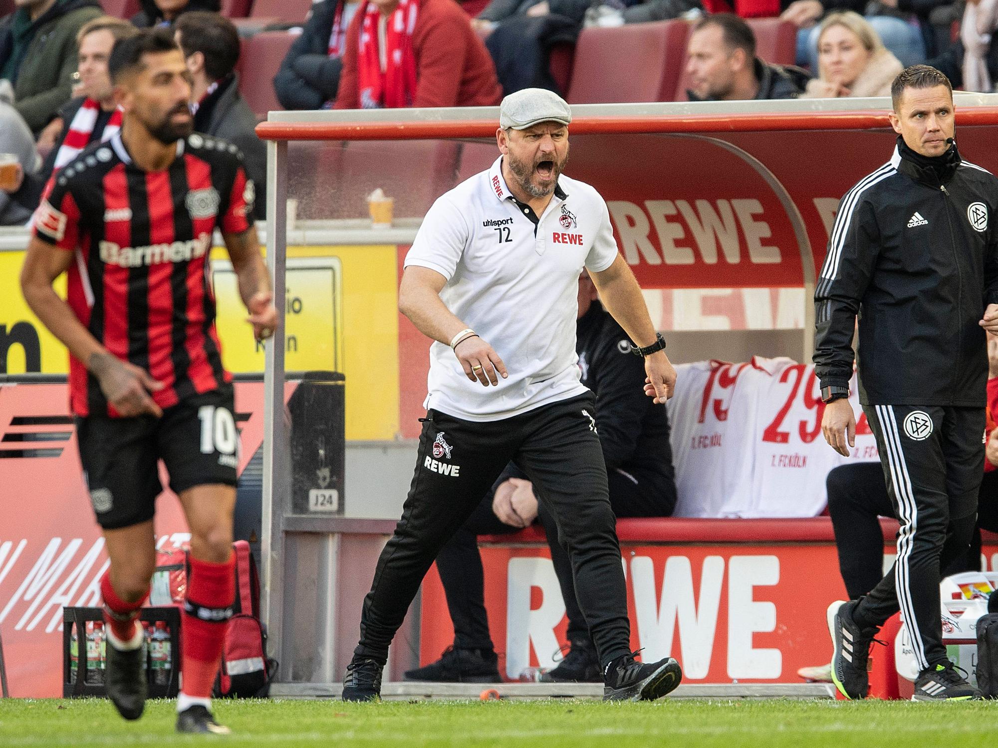 Steffen Baumgart im Spiel gegen Bayer Leverkusen
