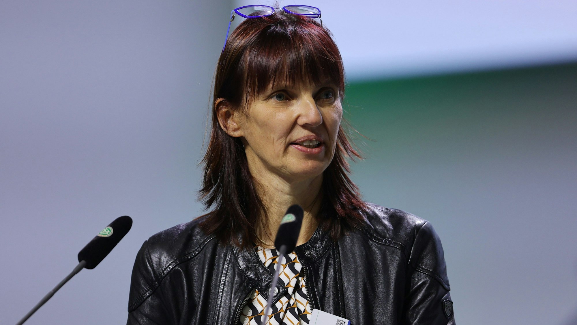 Silke Sinning spricht zu den Delegierten.