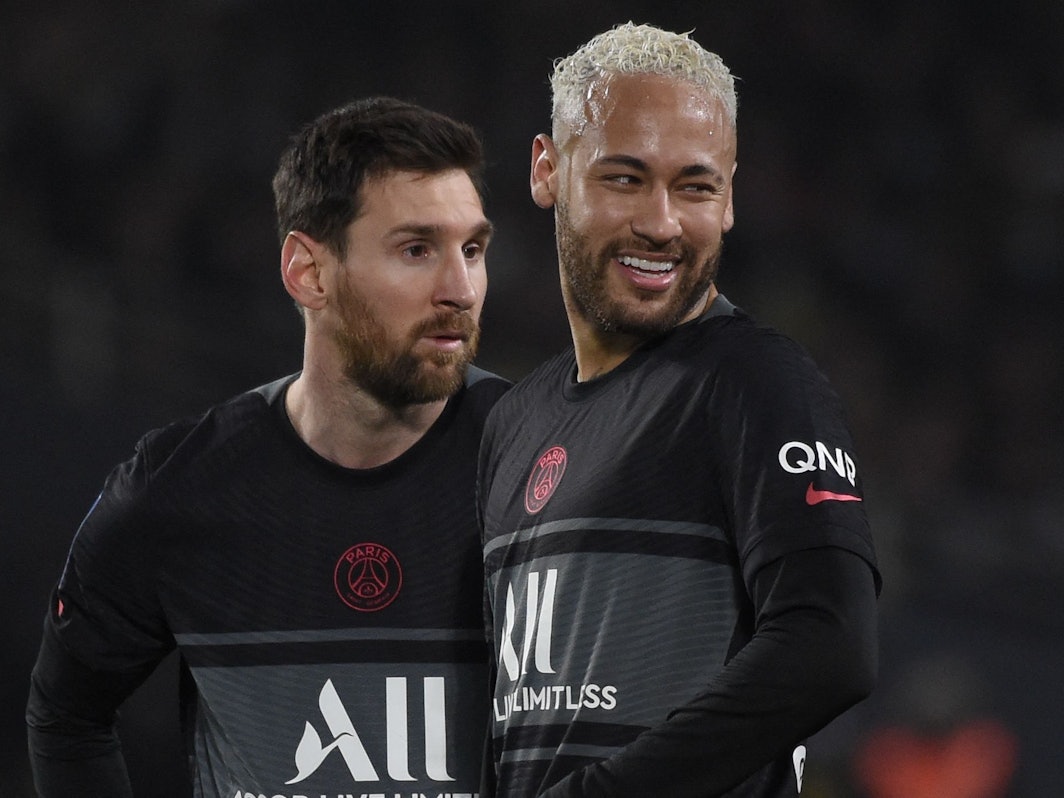 Die beiden Paris-Stars Lionel Messi (l.) und Neymar (r.).