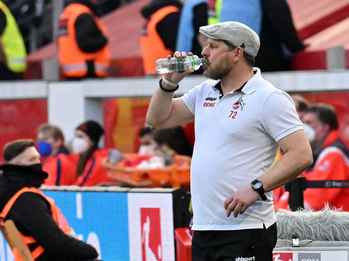 Steffen Baumgart im Spiel zwischen dem 1. FC Köln und Bayer Leverkusen