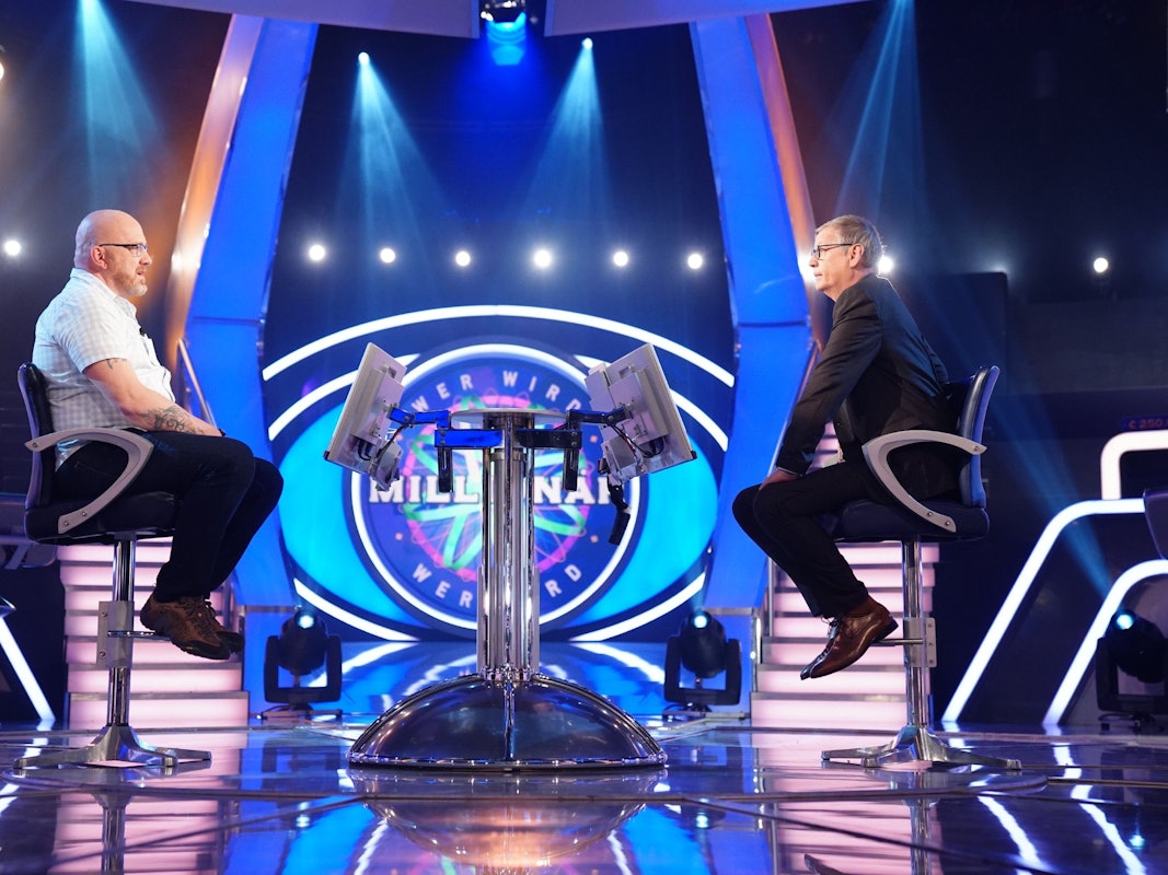 Moderator Günther Jauch mit Peter Gaschko aus Langenhagen