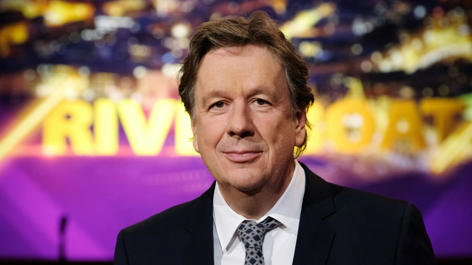 Jörg Kachelmann im Studio der Talkshow "Riverboat" des Mitteldeutschen Rundfunks (MDR).