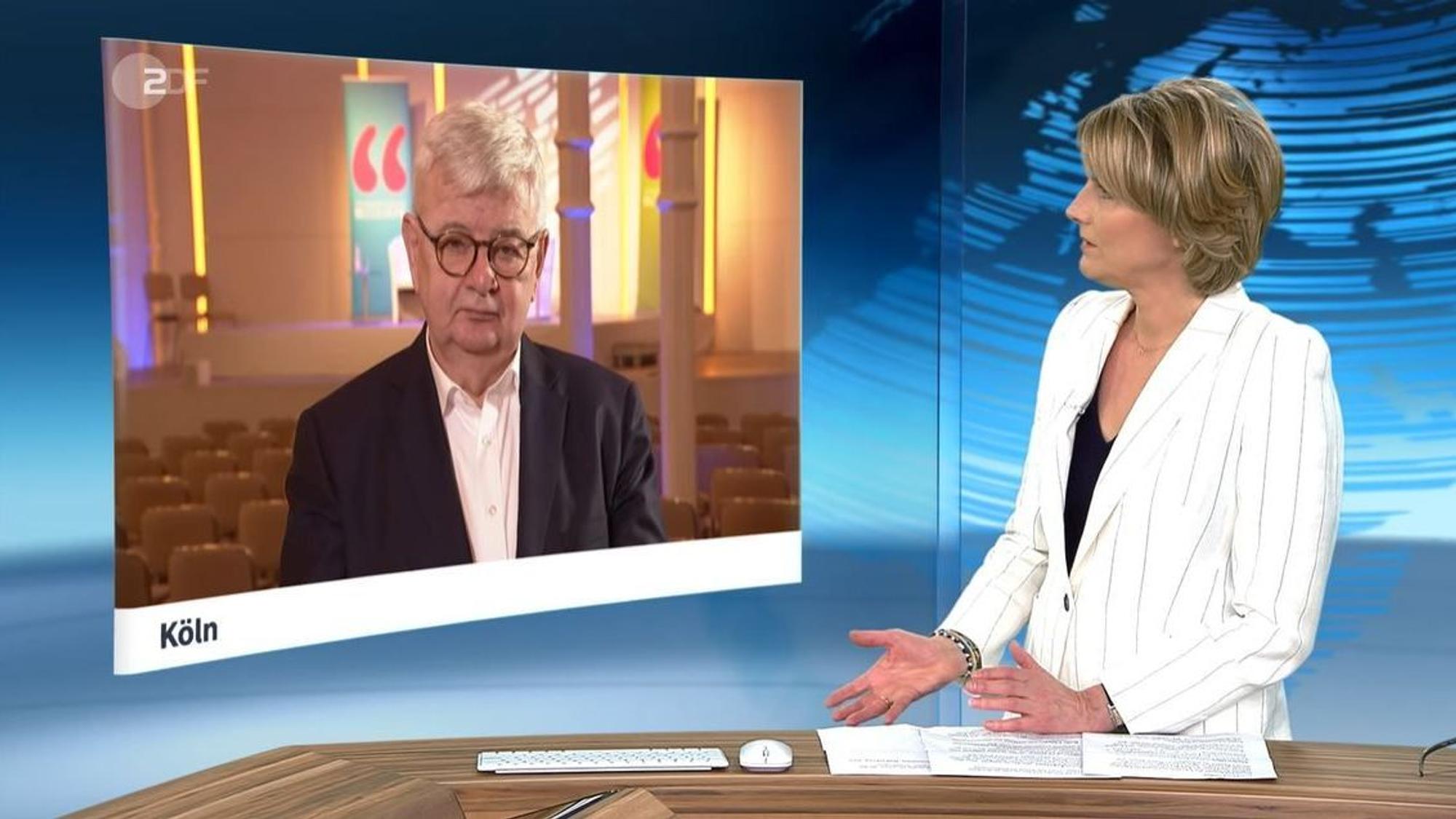 Joschka Fischer am Mittwochabend im „heute journal“.