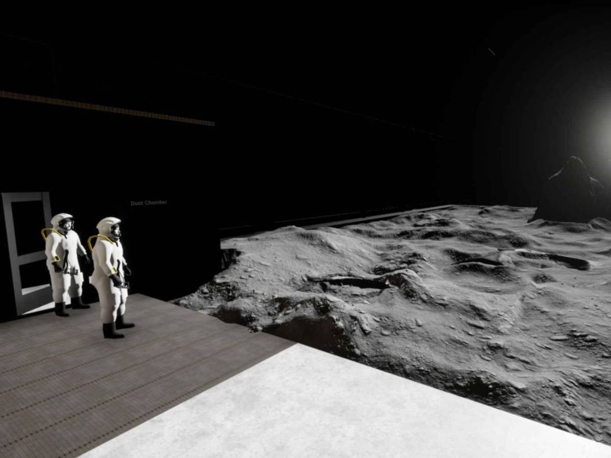 Schaubild der LUNA-Halle, mit der in Köln Mond-Missionen simuliert werden sollen.