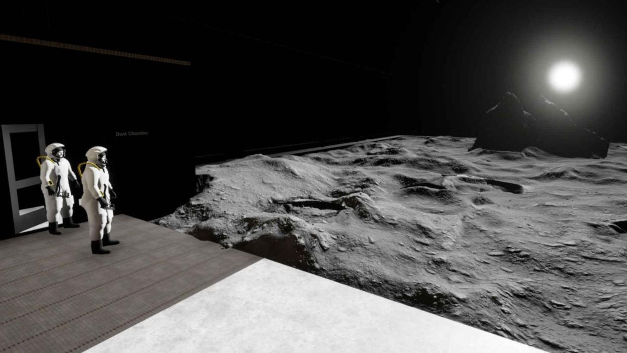 Schaubild der LUNA-Halle, mit der in Köln Mond-Missionen simuliert werden sollen.